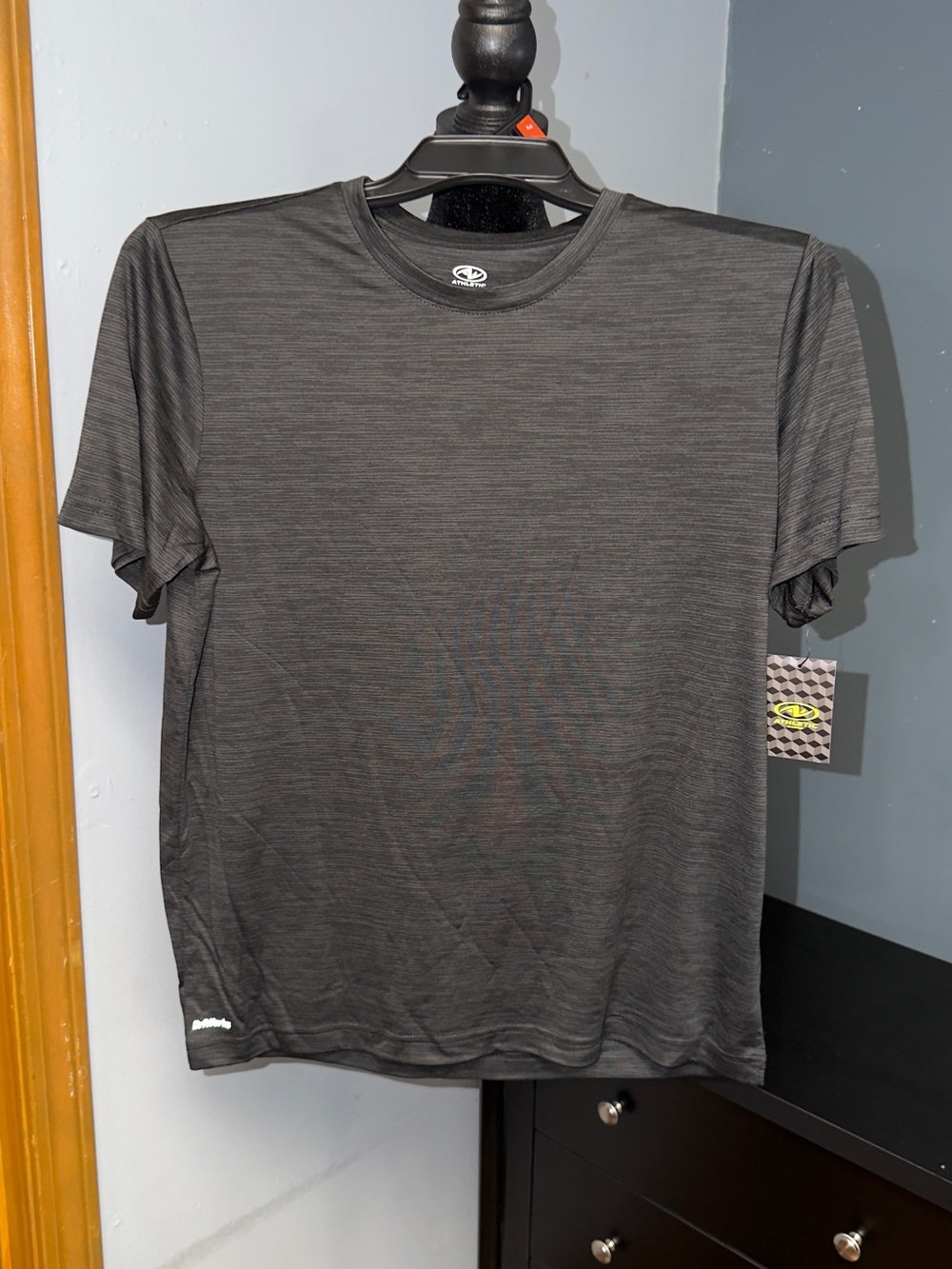 Athletic Works Men's Short Sleeve Performance Tee - Black Heather